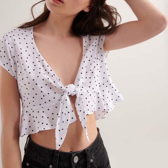 Polka Dot Tie Top - Picture 2 of 3